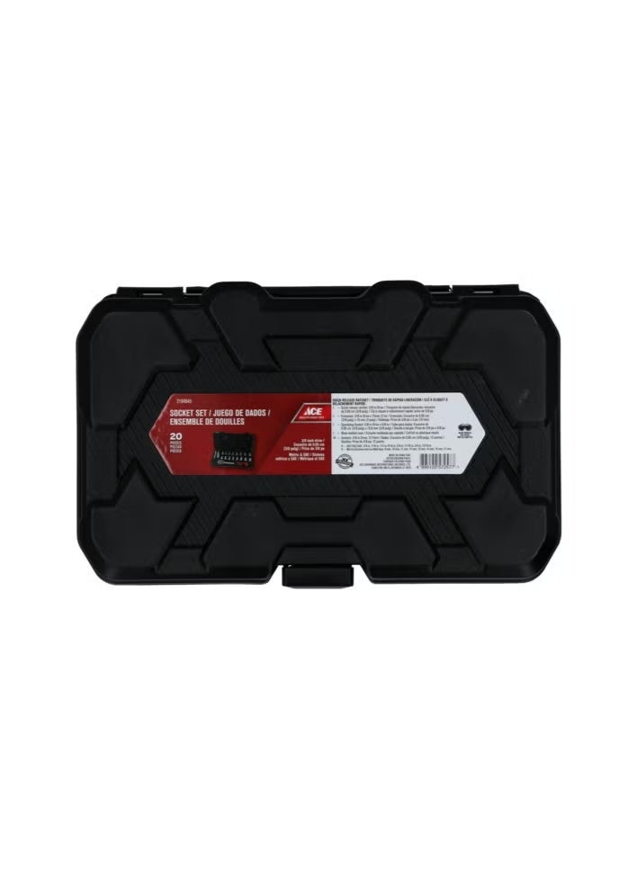 ACE 20-Piece Metric Socket And Socket Set