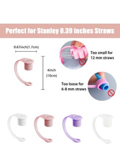 4 Pcs Silicone Straw Cover Cap for Stanley Cup, 10 mm Simple Modern White&Pink&Purple&Clear Straw Toppers for 30&40 oz Tumbler, Resuable Straw Tips Lids Cup Accessories for 10mm Straws - pzsku/Z36FD9D15887ED2B60747Z/45/_/1716521814/cb55d8e2-7679-4732-844a-56d34f57fc61