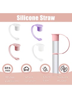 4 Pcs Silicone Straw Cover Cap for Stanley Cup, 10 mm Simple Modern White&Pink&Purple&Clear Straw Toppers for 30&40 oz Tumbler, Resuable Straw Tips Lids Cup Accessories for 10mm Straws - pzsku/Z36FD9D15887ED2B60747Z/45/_/1716521815/1ab1b69a-a995-454c-942b-1b45bc5d7e95