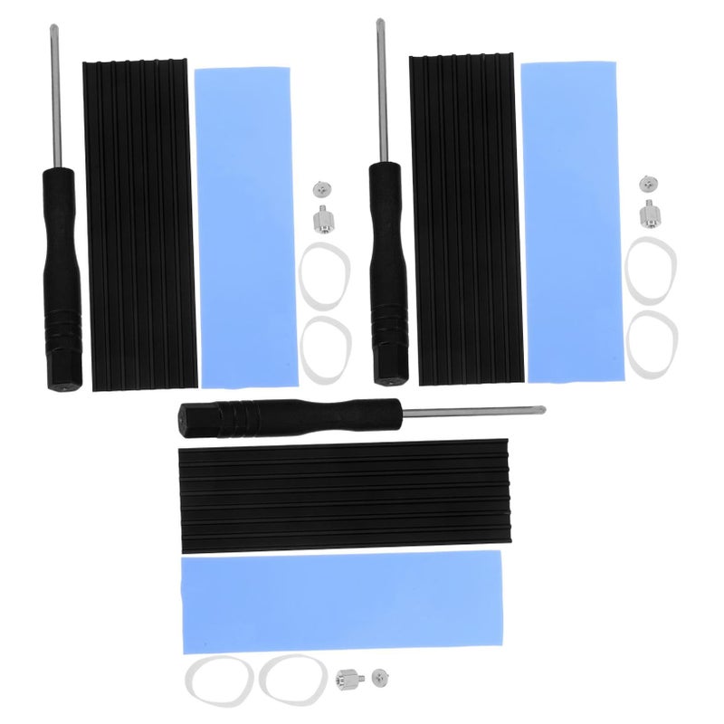 3 Piece Alloy SSD Heat Sink Kit for NVME Hard Drives with Installation Tool - Image 2