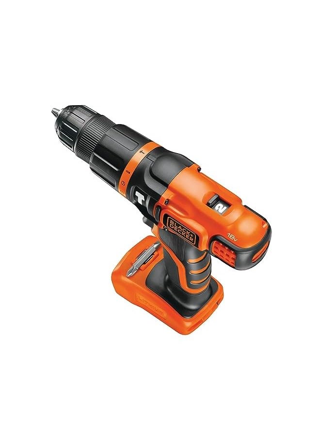 BLACK+DECKER - Cordless Hammer Drill With 11 Torque Settings 18V Battery Not Included Bdch188N Xj 2 Years - Image 1