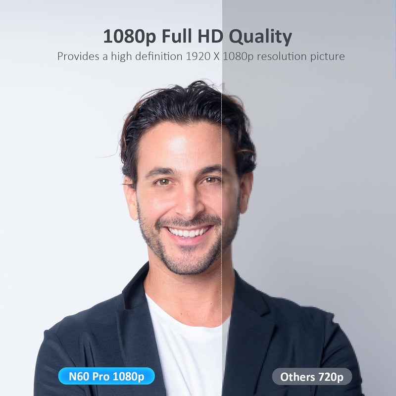NEXIGO كاميرا ويب N60 Pro (الجيل 2) بدقة 1080P مع عدسة خالية من التشويه، كابل بيانات USB A إلى Type-C، ميكروفون لتقليل الضوضاء وغطاء خصوصية، لزوم/سكايب/تيمز/Webex، لابتوب MAC PC سطح المكتب - Image 4