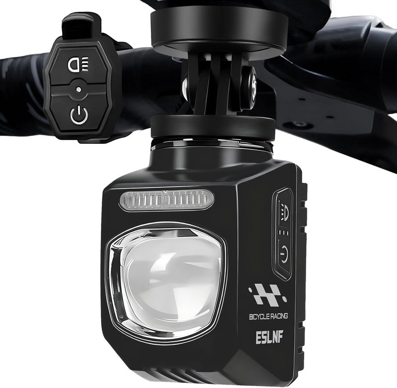 Linist 1200 Lumens Bicycle Light with Cutoff Line & Remote Control, USB Rechargeable Bike Headlight, Waterproof Aluminum Alloy Front Light for Night Riding, Long-Range Safety Light - Image 1