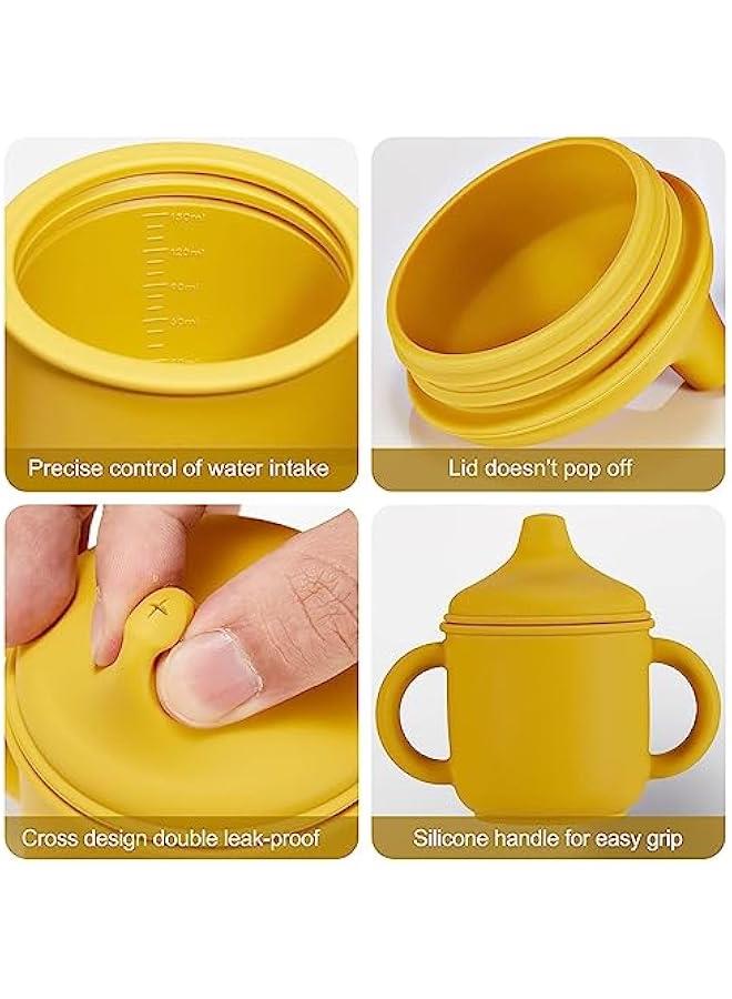 MOXO Silic Baby Sippy Cup with Handles Easy Grip Spout Lid for Toddlers Training Cup for 6 Months  2 - Image 3
