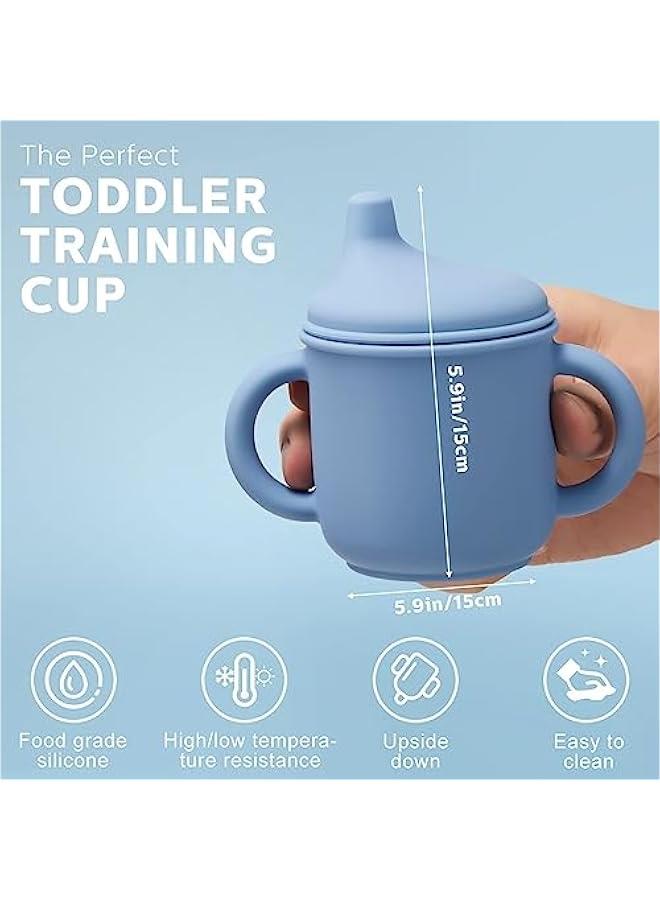 MOXO Silic Baby Sippy Cup with Handles Easy Grip Spout Lid for Toddlers Training Cup for 6 Months  2 - Image 4