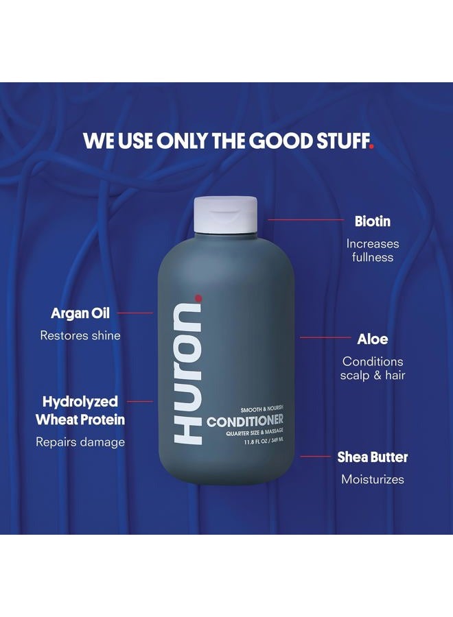 Huron Men's Conditioner - Lightweight, Hydrating Conditioner - Eliminates Frizzy Hair, Moisturizes, & Restores Shine - Clean & Invigorating Scent - 100% Vegan Ingredients & Cruelty-Free - 11.8 Fl Oz - Image 4