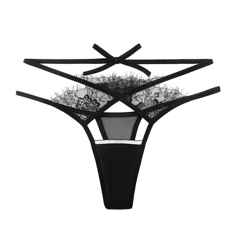 Luxury Lace Lingerie G-String Panties for Women Red  - Image 2