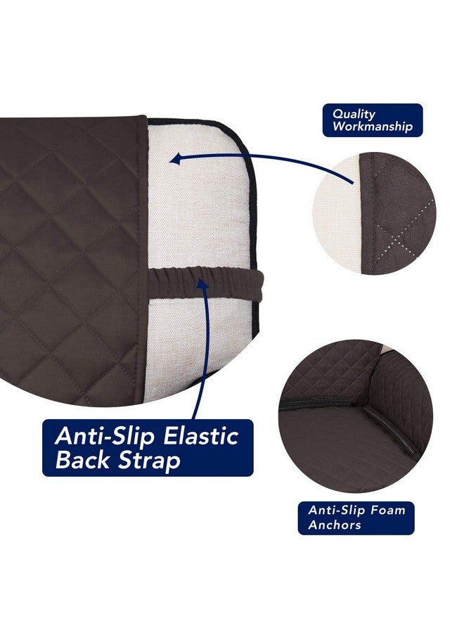 PureFit Reversible Quilted Sofa Cover, Water Resistant Slipcover Furniture Protector, Washable Couch Cover with Non Slip and Elastic Straps for Kids, Dogs, Pets (Sofa, Chocolate/Beige) - Image 2