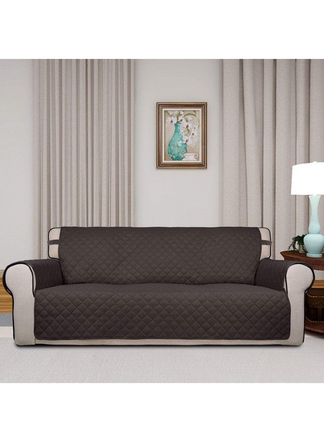 PureFit Reversible Quilted Sofa Cover, Water Resistant Slipcover Furniture Protector, Washable Couch Cover with Non Slip and Elastic Straps for Kids, Dogs, Pets (Sofa, Chocolate/Beige) - Image 1