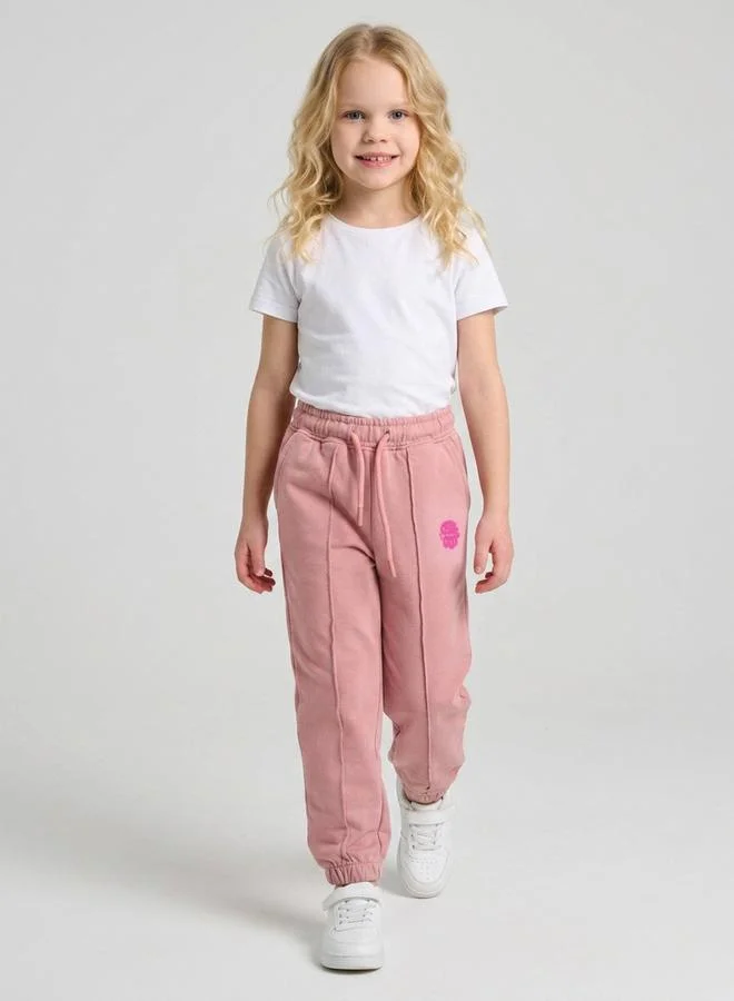 Take Two  Girls Pink Pintuck Details Printed Joggers By Juniorloom for Women | Best Price UAE