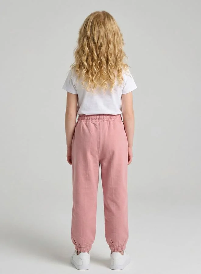 Take Two  Girls Pink Pintuck Details Printed Joggers By Juniorloom for Women | Best Price UAE