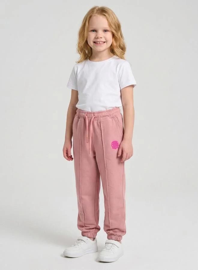 Take Two  Girls Pink Pintuck Details Printed Joggers By Juniorloom for Women | Best Price UAE