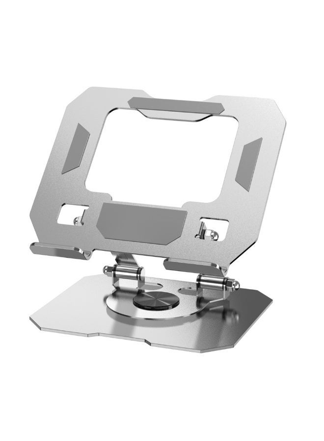 Lacoz 360° Rotating All-Metal Foldable Anti-Shake Mobile and Tablet Mount Holder Silver - Image 1