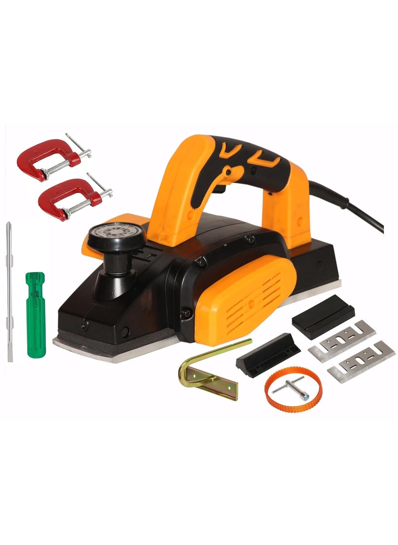 Digital Craft Digital Craft Wood Planer 800W Machine of Carpentry HighPower MultiFunction Electric Planer Professional Woodworking Machine Electric Wood Planer Machine 82mm2 G Clamp6Inch 2 In 1 Screw Driver 