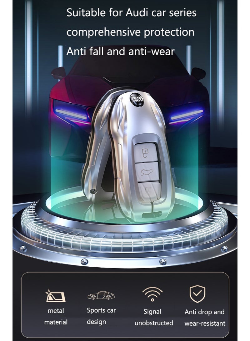 أودي قشرة مفتاح السيارة الفاخرة مناسبة لعام 2025 أودي A4L2024 Q5L / A3 / A5 / Q7 / A8 / A7L حالة قشرة مفتاح السيارة المعدنية الراقية - Image 3