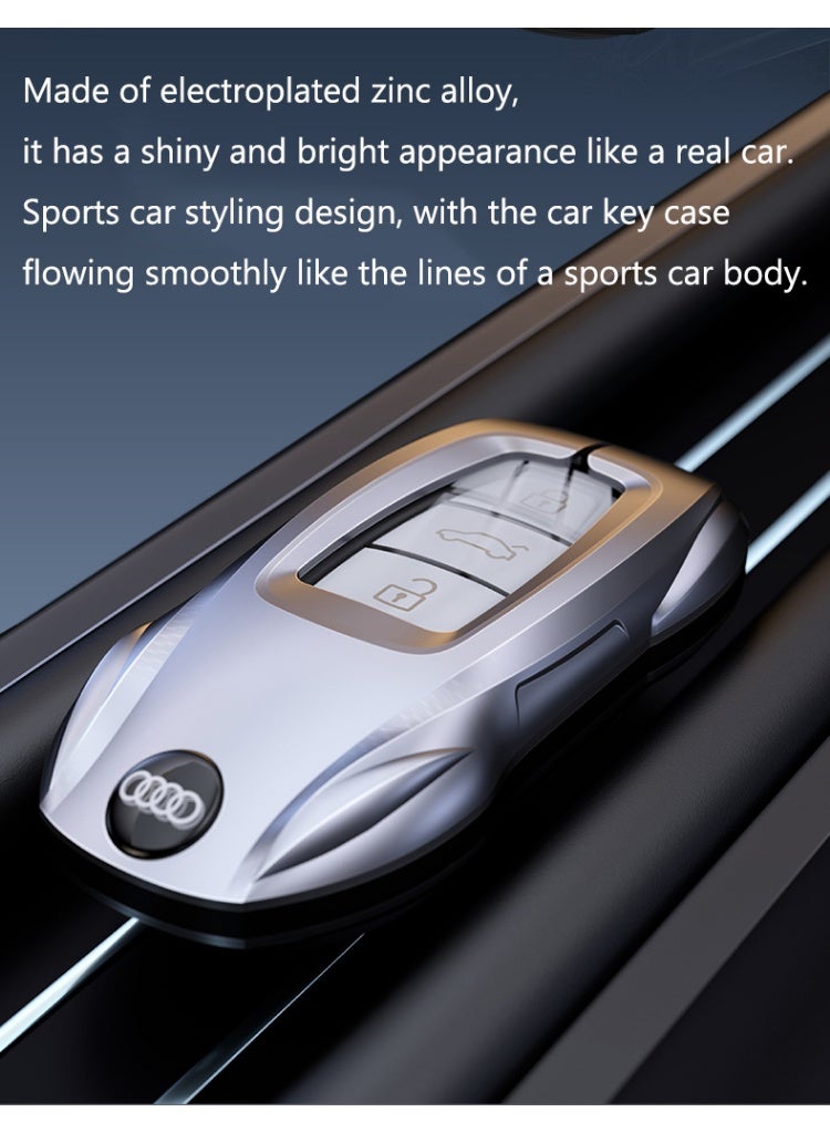 أودي قشرة مفتاح السيارة الفاخرة مناسبة لعام 2025 أودي A4L2024 Q5L / A3 / A5 / Q7 / A8 / A7L حالة قشرة مفتاح السيارة المعدنية الراقية - Image 5