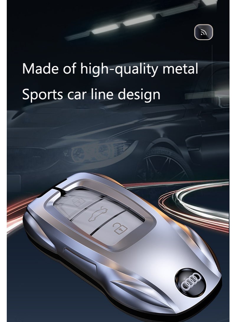 أودي قشرة مفتاح السيارة الفاخرة مناسبة لعام 2025 أودي A4L2024 Q5L / A3 / A5 / Q7 / A8 / A7L حالة قشرة مفتاح السيارة المعدنية الراقية - Image 4
