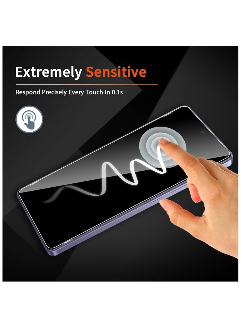 General Screen Protector Compatible with Xiaomi Poco M6 Pro 4G, [2 Pack] Tempered Glass + [2 Pack] Camera Lens Protector (Soft), Anti-Scratch Anti-Fingerprint 9H Hardness Tempered Glass  - Image 2