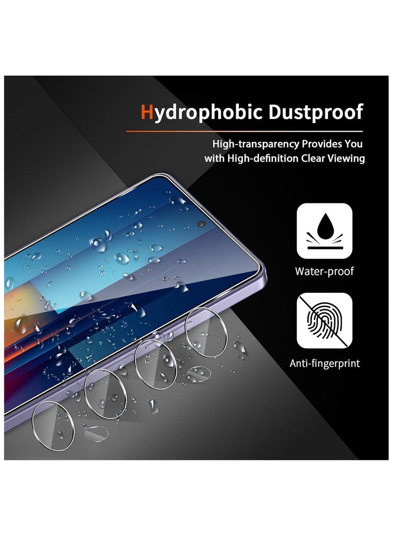 General Screen Protector Compatible with Xiaomi Poco M6 Pro 4G, [2 Pack] Tempered Glass + [2 Pack] Camera Lens Protector (Soft), Anti-Scratch Anti-Fingerprint 9H Hardness Tempered Glass  - Image 3