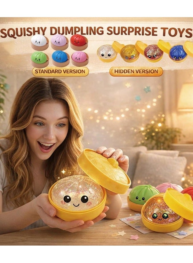 Dumpling squeeze toy - stress relief toy. 5 colors: shiny gold, shiny red, shiny white, shiny blue, shiny green. - Image 2