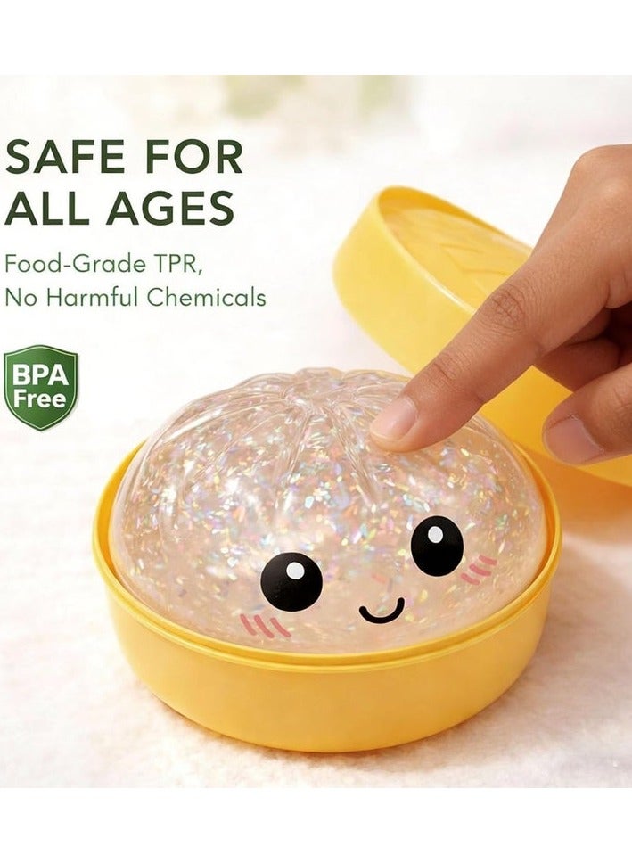 Dumpling squeeze toy - stress relief toy. 5 colors: shiny gold, shiny red, shiny white, shiny blue, shiny green. - Image 4