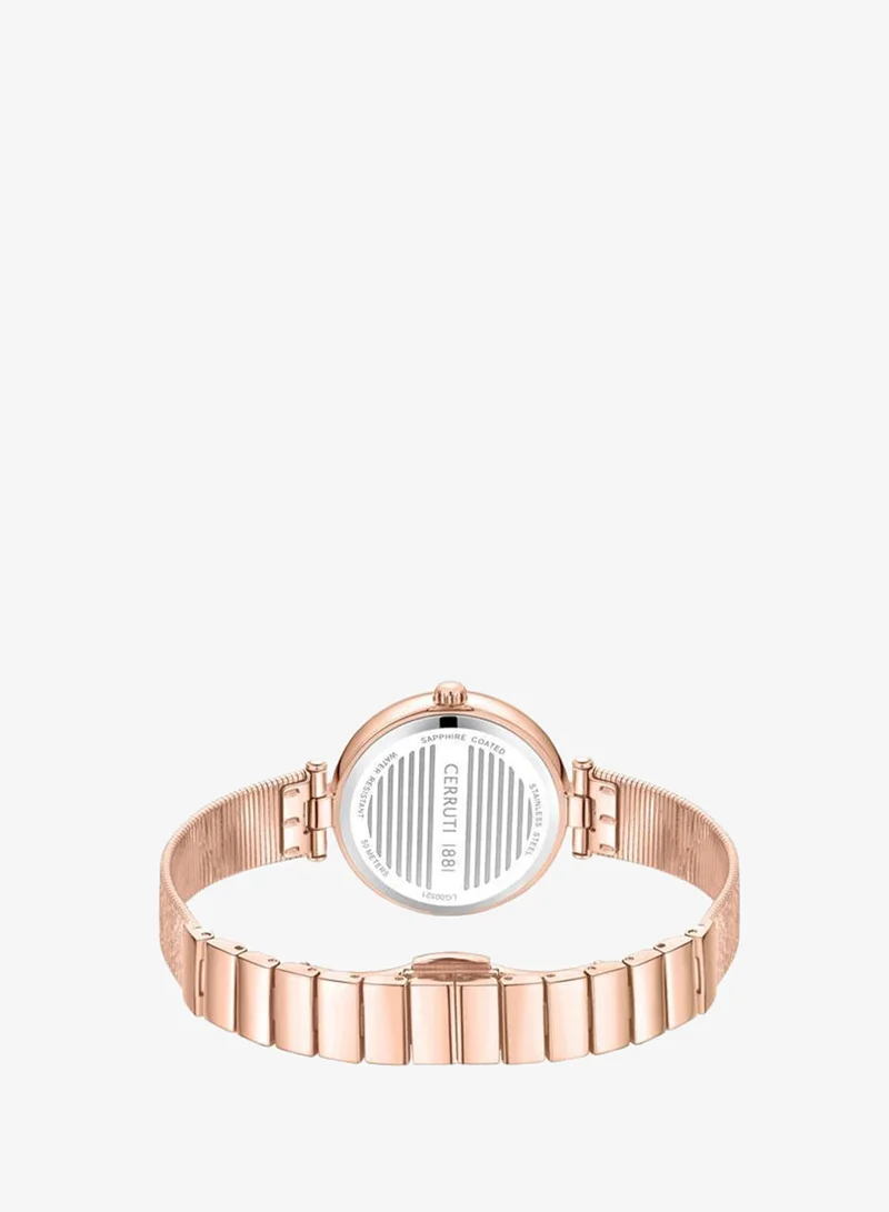 CERRUTI 1881  Cerruti 1881 Ladies Rose Gold Plated Black Sunray/Black Mother of Pearl Dial Watch for Women | Best Price UAE