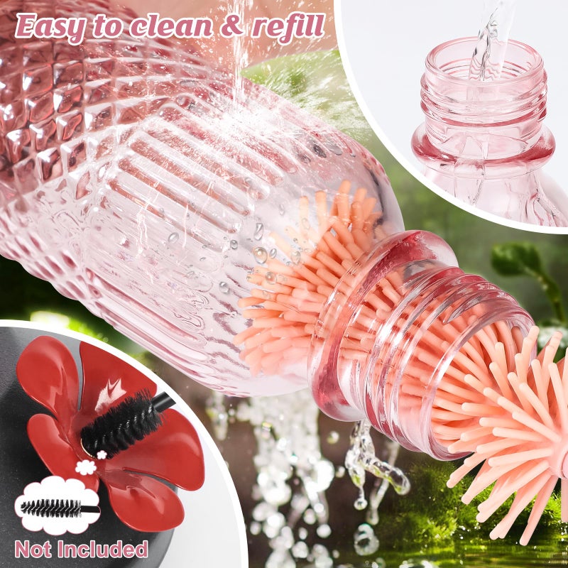 FEED GARDEN Glass Hummingbird Feeders for Outdoors, 16 OZ Pink Hummingbird Feeder with 4 Bee Guard Feeding Ports & Built-in Ant Moat, Humming Bird Feeder, Gifts for Women Mom,1 Pack - Image 4