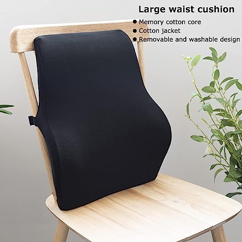 DEBIK® | Lumbar Support Pillow for Office Chair Car Back Support Pillow, Memory Foam Gaming Chair Desk Chair Back Cushion for Lower Back Pain Relief, Ergonomic Back Rest (Black) - Image 2
