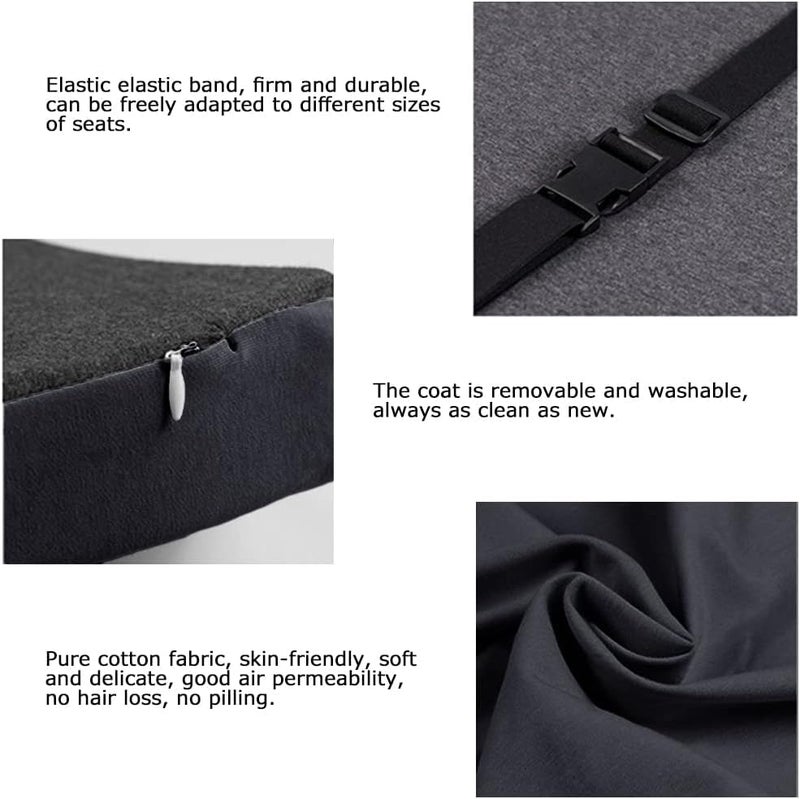 DEBIK® | Lumbar Support Pillow for Office Chair Car Back Support Pillow, Memory Foam Gaming Chair Desk Chair Back Cushion for Lower Back Pain Relief, Ergonomic Back Rest (Black) - Image 4