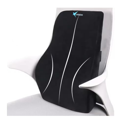 DEBIK® | Lumbar Support Pillow for Office Chair Car Back Support Pillow, Memory Foam Gaming Chair Desk Chair Back Cushion for Lower Back Pain Relief, Ergonomic Back Rest (Black) - Image 1