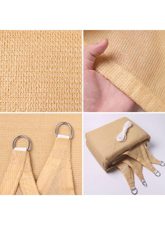 ECVV ECVV 3m x 5m Rectangular Curved Sun Shade Sail Canopy, 160GSM Permeable Fabric, 95% UV Block - Ideal for Patio, Garden, Pergola, Backyard, Outdoor Facilities & Activities Beige - Image 1