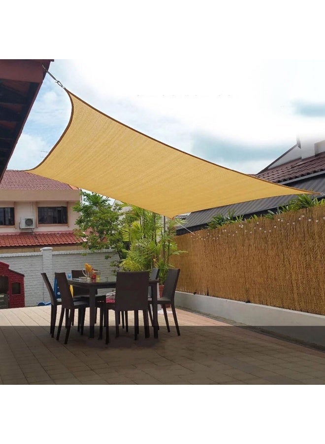 ECVV ECVV 3m x 5m Rectangular Curved Sun Shade Sail Canopy, 160GSM Permeable Fabric, 95% UV Block - Ideal for Patio, Garden, Pergola, Backyard, Outdoor Facilities & Activities Beige - Image 2