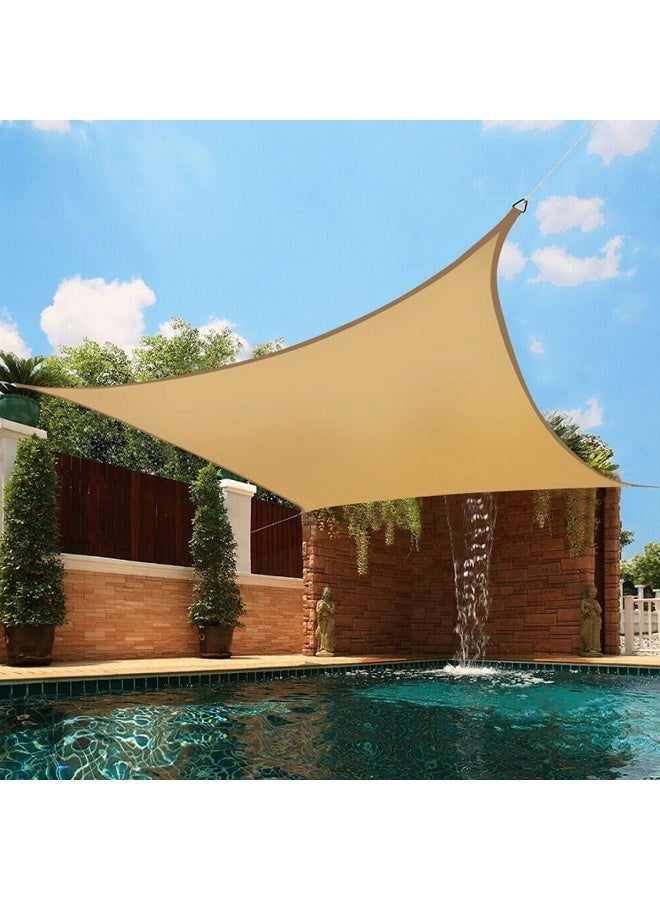 ECVV ECVV 3m x 5m Rectangular Curved Sun Shade Sail Canopy, 160GSM Permeable Fabric, 95% UV Block - Ideal for Patio, Garden, Pergola, Backyard, Outdoor Facilities & Activities Beige - Image 4