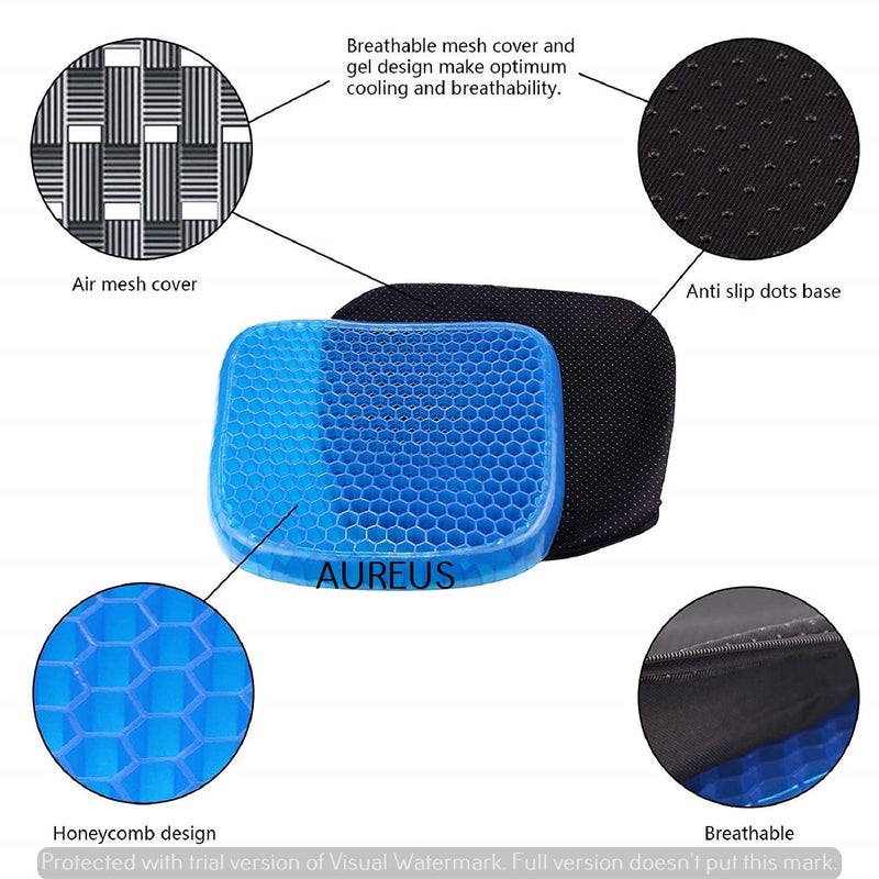 AUREUS Gel Seat Cushion for Chair Orthopedic Honeycomb Design Pressure Sore Relief - Image 4