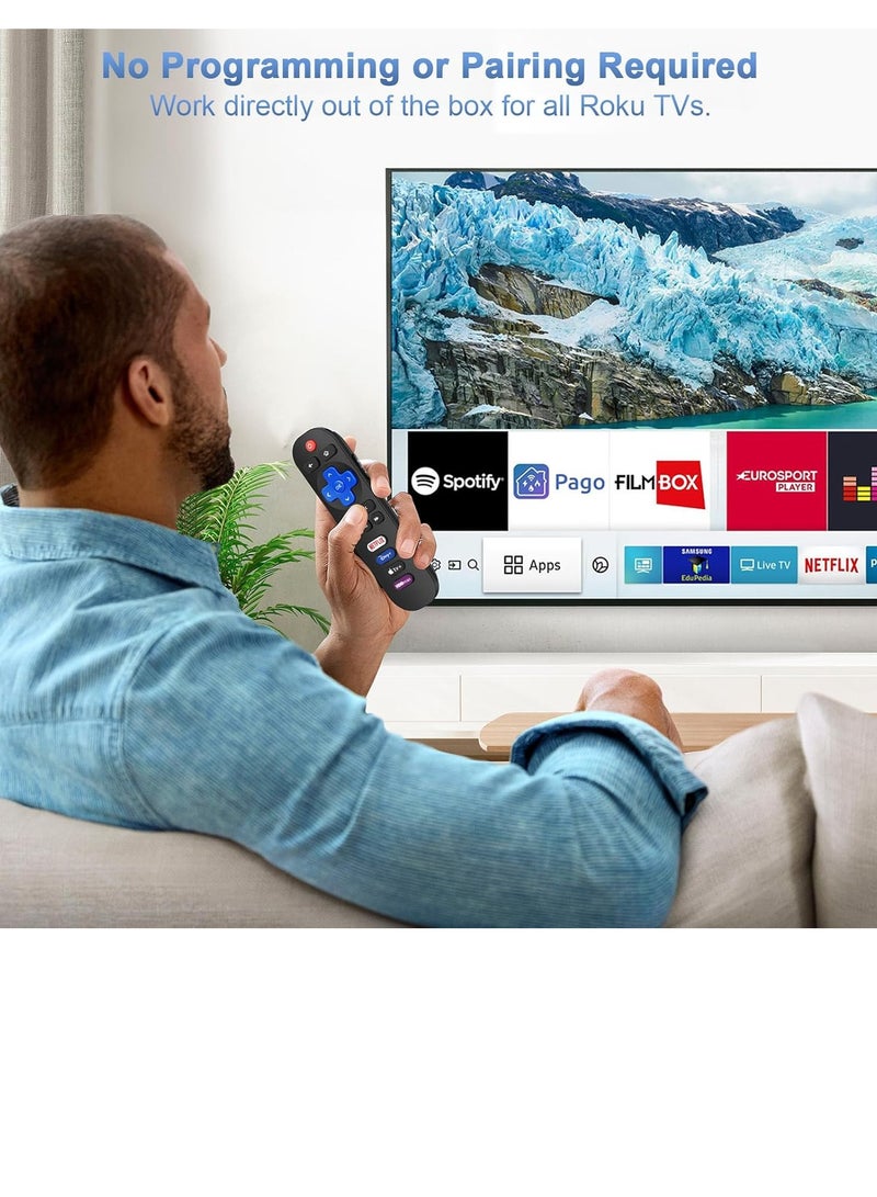 ELTRAZONE Replacement Remote Control for Roku TV – Compatible with TCL, Hisense, ON, Sharp, Insignia, Element, Westinghouse Roku TVs (Only Applicable to Roku TV) - Image 2