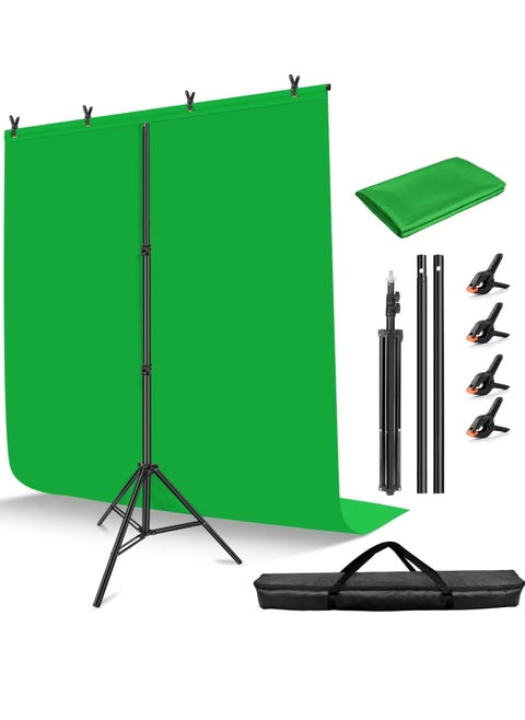 Background for Photography Backdrop Kit with Stand 200 x 200 cm Portable Green Screen Backdrop with Stand kit Green Screen Background with Stand Carrying Bag Clamp for Streaming Video Zoom Green Screen Photo Background for Photography Studio