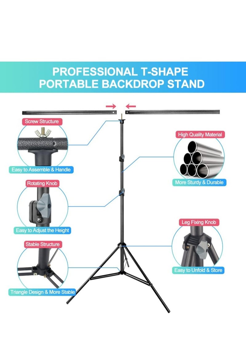 GUDOO Background for Photography Backdrop Kit with Stand 200 x 200 cm Portable Green Screen Backdrop with Stand kit Green Screen Background with Stand Carrying Bag Clamp for Streaming Video Zoom Green Screen Photo Background for Photography Studio  - Image 3