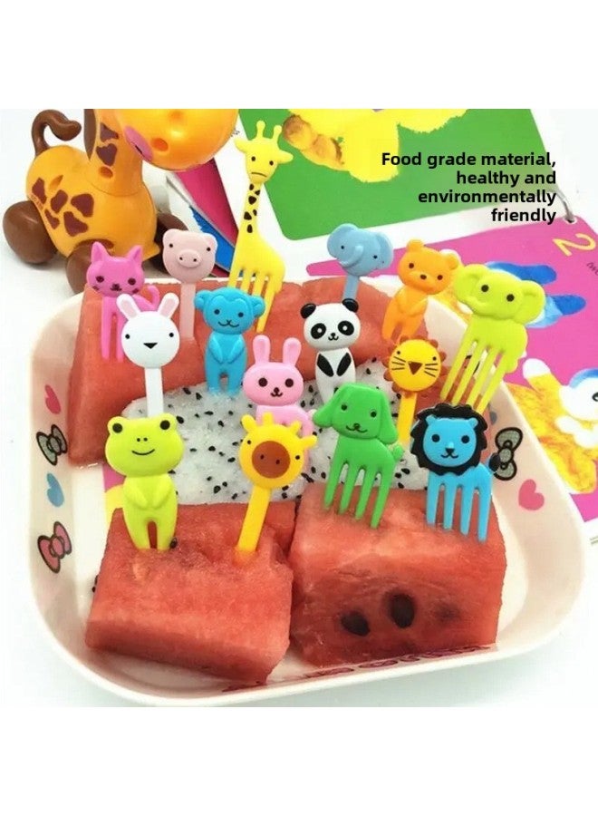 Children's Cartoon Fruit Fork Disposable Giraffe Animal Fork Suit Bento Sign Suit Anime Japanese Style Fruit Sign-Color:Opp Bag-Specifications: 10pcs  - Image 3