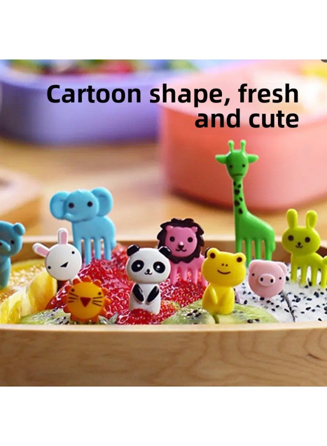 Children's Cartoon Fruit Fork Disposable Giraffe Animal Fork Suit Bento Sign Suit Anime Japanese Style Fruit Sign-Color:Opp Bag-Specifications: 10pcs  - Image 4