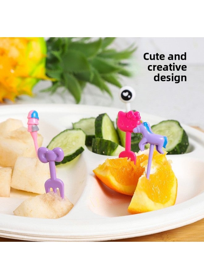Children's Cartoon Fruit Fork Disposable Giraffe Animal Fork Suit Bento Sign Suit Anime Japanese Style Fruit Sign-Color:Opp Bag-Specifications: 10pcs  - Image 5