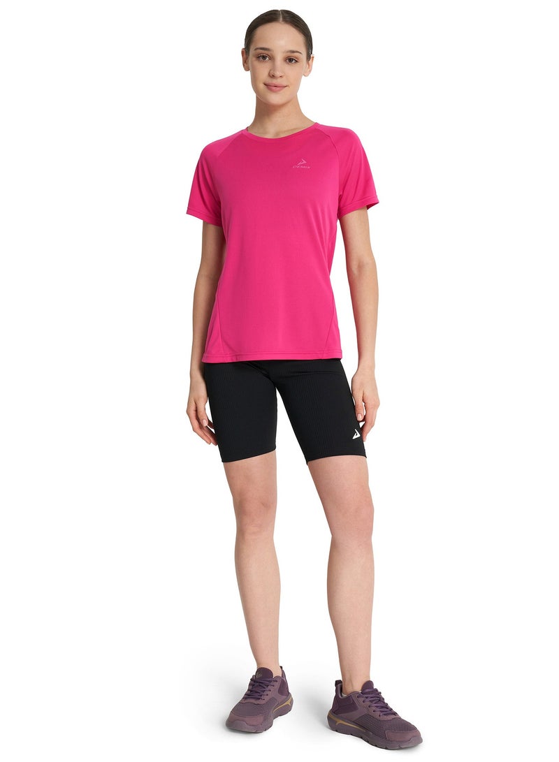 Demix Women's Sports Pink T-Shirt - Regular Fit, Breathable & Sweat-Wicking Gym Top for Yoga, Hiking, Running, and Training, Lightweight Activewear with Stretch Fabric  - Image 5