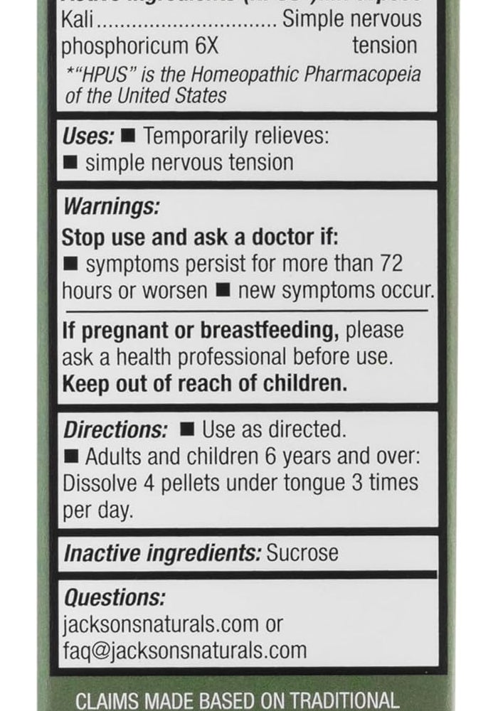 Jackson's #6 Kali Phos 6X - Certified Vegan and Lactose-Free Schuessler Tissue Cell Salt with 500 Pellets - Image 3