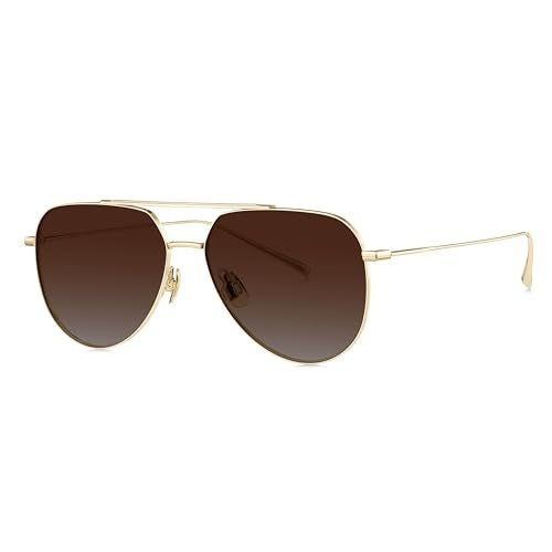 BOLON Unisex Premium Ultra Lightweight Full Titanium Classic Aviator Polarized Sunglasses BV1037 Riverside 57mm Exclusive Eyewear Brand of EssilorLuxottica - Image 1