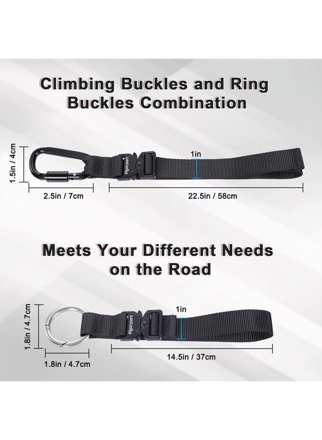 Vigorport 2 Pack Add A Bag Luggage Strap Jacket Gripper, Heavy Duty Luggage Belt for Carry on Bag with Metal Carabiner, Travel Suitcase Accessories, Easy to Carry Your Extra Bags (Black, 2 Clips) - Image 4