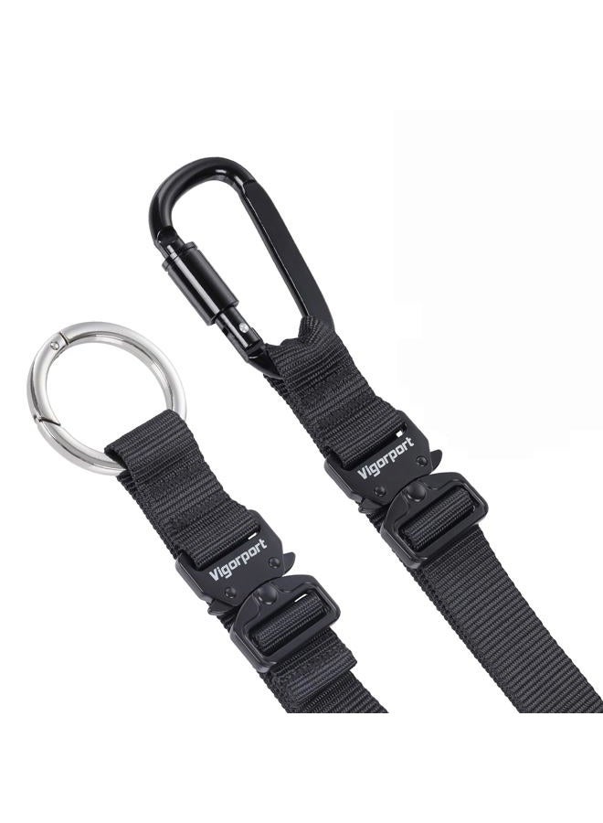 Vigorport 2 Pack Add A Bag Luggage Strap Jacket Gripper, Heavy Duty Luggage Belt for Carry on Bag with Metal Carabiner, Travel Suitcase Accessories, Easy to Carry Your Extra Bags (Black, 2 Clips) - Image 1