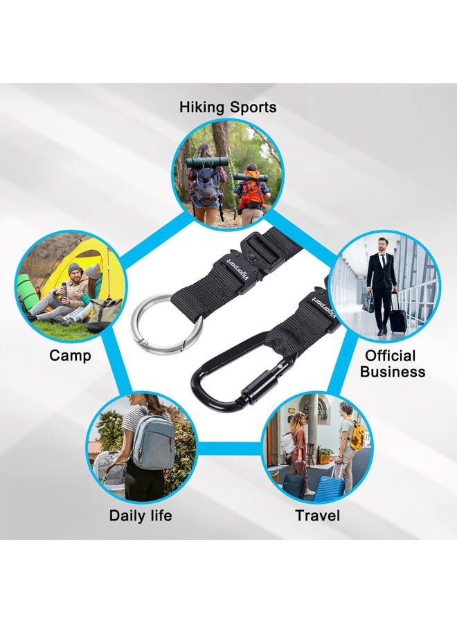 Vigorport 2 Pack Add A Bag Luggage Strap Jacket Gripper, Heavy Duty Luggage Belt for Carry on Bag with Metal Carabiner, Travel Suitcase Accessories, Easy to Carry Your Extra Bags (Black, 2 Clips) - Image 5