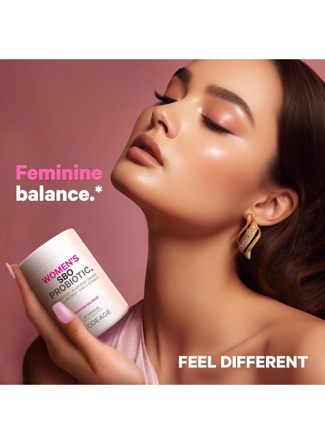 Codeage Women’s Probiotics Supplement - 50 Billion CFUs - SBO Probiotics & Prebiotics - Cranberries - Feminine Health - Fermented Botanical Blend, Whole Food Supplement - Vegan, Non-GMO - 60 Capsules - Image 5