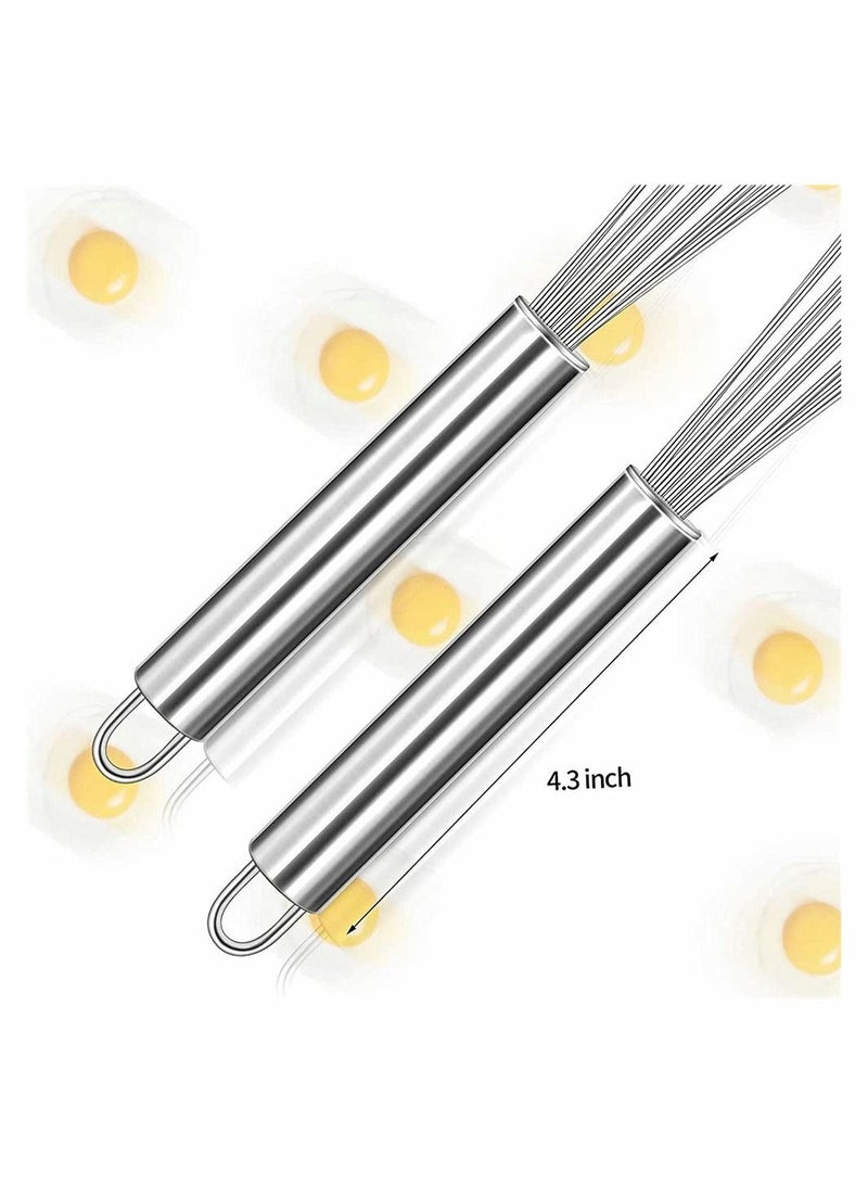 SYOSI 2 Pieces Stainless Steel Ball Whisk Wire Egg Whisk Set Kitchen Whisks for Cooking, Blending, Whisking, Beating, Stirring (10 Inch and 12 Inch) - Image 4