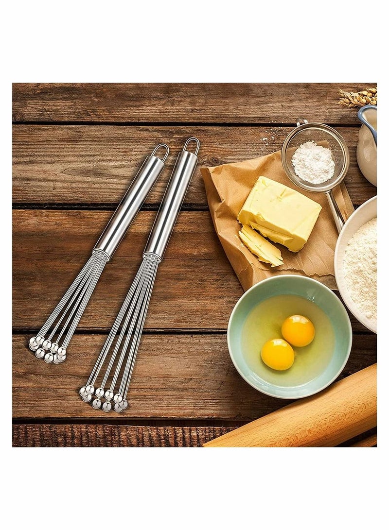 SYOSI 2 Pieces Stainless Steel Ball Whisk Wire Egg Whisk Set Kitchen Whisks for Cooking, Blending, Whisking, Beating, Stirring (10 Inch and 12 Inch) - Image 5