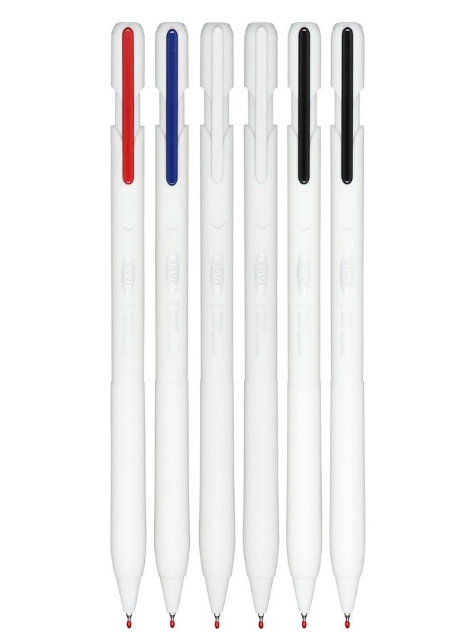 DUNBONG Retractable Ballpoint Pen,Ball pens, 0.5mm Gel Pens, Fine Point, 4 Black, 1 Blue &1 Red,Box of 6 Pens - Image 1